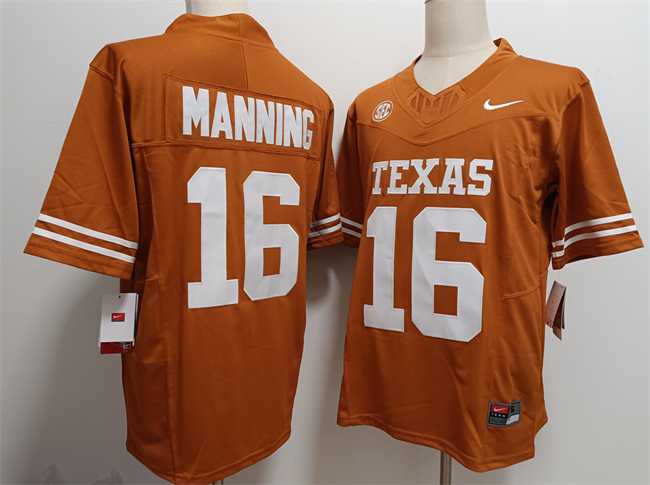 Mens Texas Longhorns #16 Arch Manning Orange F.U.S.E Stitched Jersey->texas longhorns->NCAA Jersey